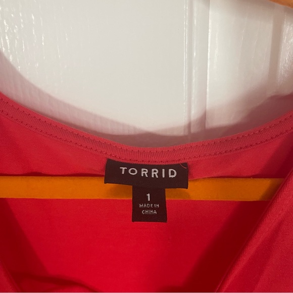 PRETTY RED TORRID DRAWSTRING FRONT A-LINE DRESS - Picture 8 of 10